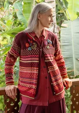 “Louise” cardigan in a wool blend - aubergine