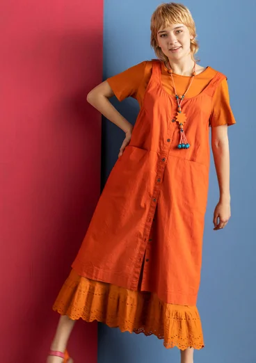 Balalaika-Kleid „Amber“ aus Öko-Baumwolle/Leinen - chili