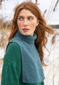 Recycled wool polo neck insert - verona green