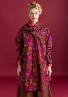 Regenjacke „Hedda�“ aus Bio-Baumwollgewebe - aubergine-gemustert