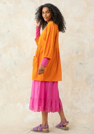 Woven organic cotton smock blouse - masala