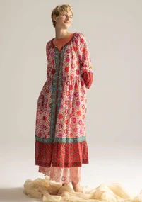 “Suzani” woven organic cotton dress - Pale powder pink