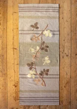 “Leaves” hallway runner in organic cotton - natural