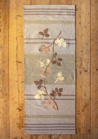 “Leaves” organic cotton hallway mat - natural