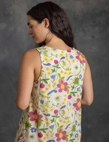 “Midsommarsol” jersey dress in organic cotton - elderflower