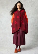 “Marabel” knit wrap vest in a recycled wool blend - aubergine