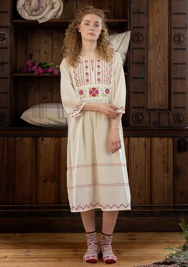 “Twinkle” organic cotton nightgown - light ecru