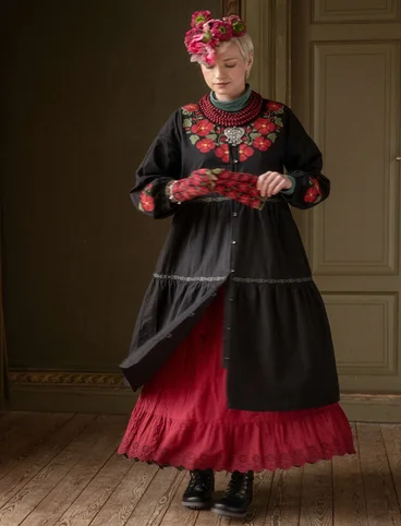 Robe "Åland" en coton biologique tissé - noir