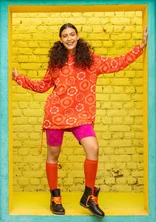 “Crossing” jersey bloomers in organic cotton/spandex - cerise