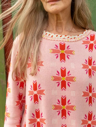 “Bunge” sweater crafted from organic and recycled cotton - Pale powder pink