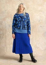 Rib-knit, organic/recycled cotton skirt - cobalt blue