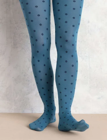 Dotted tights in recycled polyamide - indigofera