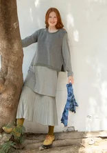 “Helena” knit sweater vest in a lambswool blend - graphite/melange