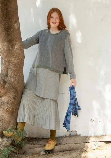 “Helena” knit sweater vest in a lambswool blend - graphite/melange