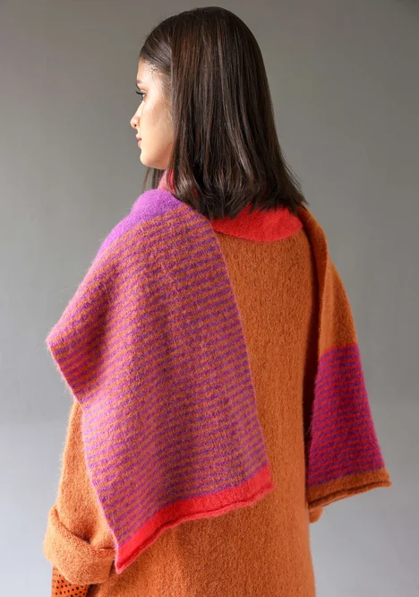 “Stripe” scarf in an alpaca blend - mayflower