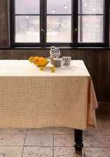 “Joy” tablecloth in organic cotton - clementine
