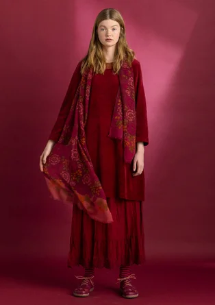 Organic cotton/recycled polyester velour tunic - pomegranate