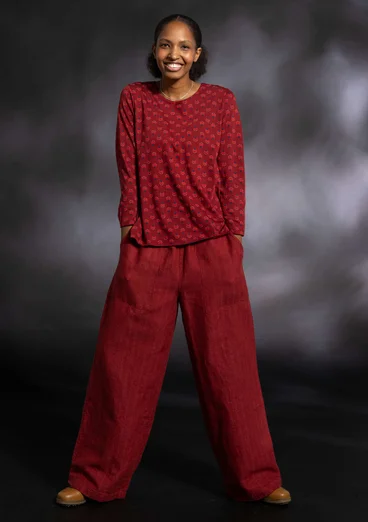 “Sigrid” top in organic cotton/lyocell - agate red