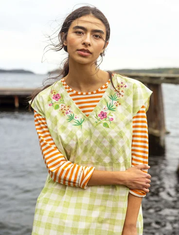 Kleid „Ellinor“ aus Bio-Baumwollgewebe - waldgrün
