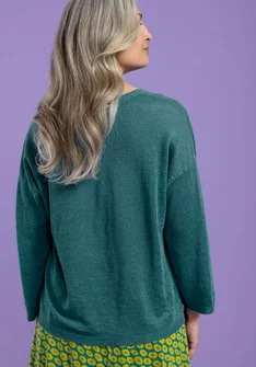 Knit linen sweater - verona green
