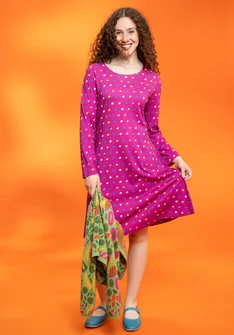 “1964” dotted jersey dress in cotton/modal - cochineal