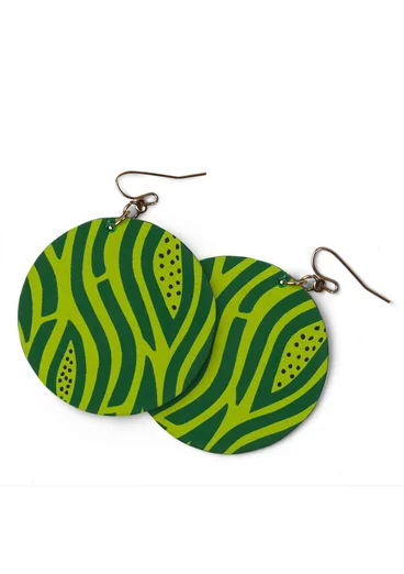 Boucles d’oreilles "Botswana" en bois - basilic