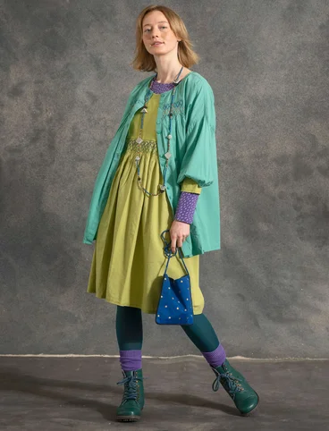 Organic cotton/modal smock blouse - light oriental green