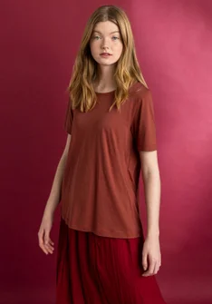 “Tyra�” jersey top in organic cotton/modal - rust