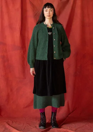 “Vinternatt” cardigan in an alpaca blend - dark green