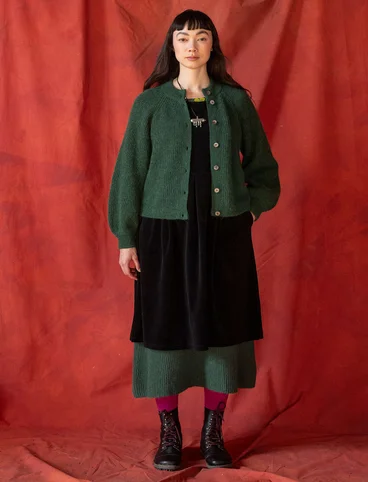 “Vinternatt” cardigan in an alpaca blend - dark green