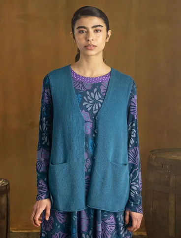 Knitted wool waistcoat - indigofera