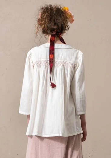 Blouse "Fille" en tissu de coton biologique - blanc cassé