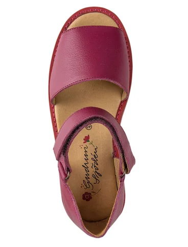 Sandales en cuir nappa - hibiscus foncé