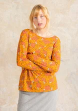 “Hillevi” floral/solid-colour lyocell/elastane jersey top - lion/patterned