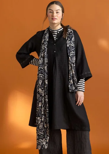 “Hedda” organic cotton shawl  - black