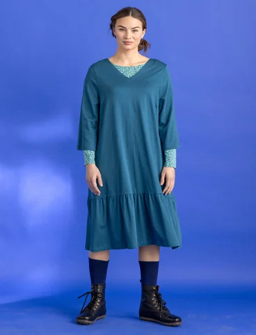 “Tyra” jersey dress in organic cotton/modal - dark petrol blue