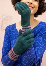 Lambswool gloves - dark jade/melange