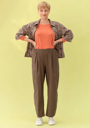 Trikåtop ”Pearl” i lyocell/elastan - aprikos