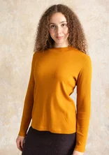 Long-sleeve mock neck top in organic cotton jersey - lion