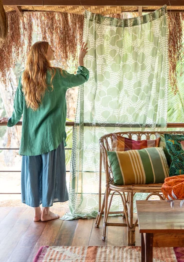 “Galapagos” curtain in organic cotton - dusty green