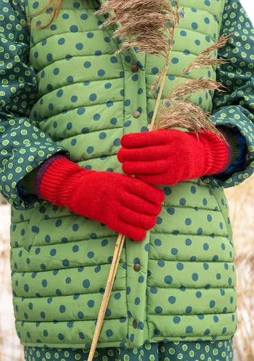 Gants en laine d’agneau - tomate/chiné