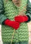 Lambswool gloves (tomato/melange One Size)