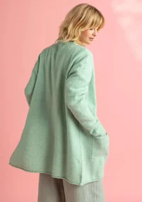 Long cardigan in wool/cotton/alpaca - peppermint