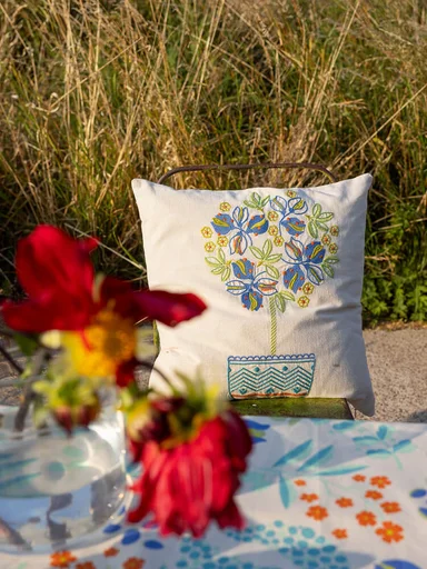 “Lemon Tree” cushion cover in organic cotton