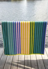 “Sunset” bath sheet in organic cotton - green sea glass