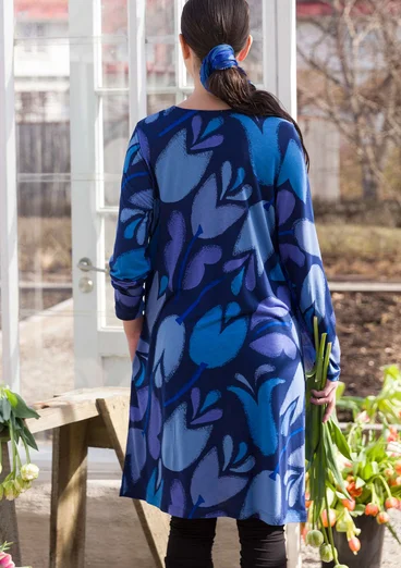 Robe ”Botanica” en jersey de modal - bleu nuit