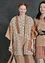  Kimono "Matsumoto" en lin/coton (écru/sienne brûlé L/XL)
