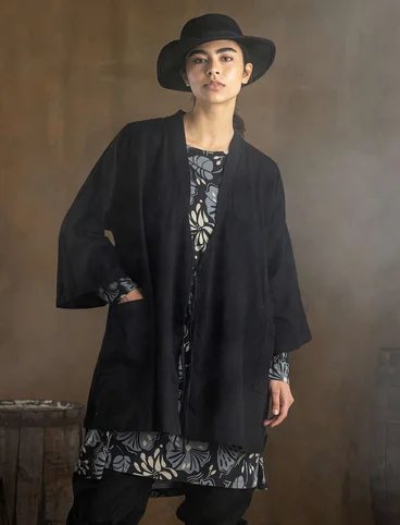 Kimono "Georgia" en coton biologique - noir