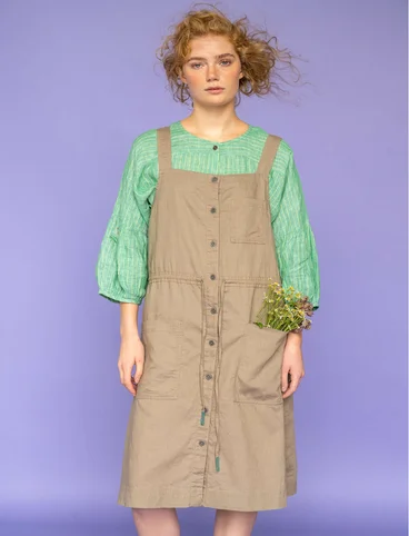 Vævet kjole "Garden" i økologisk bomuld/hør - muldvarp