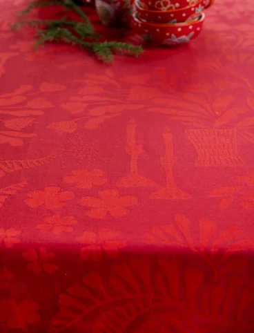 “Baluns” organic cotton tablecloth - poppy